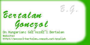 bertalan gonczol business card